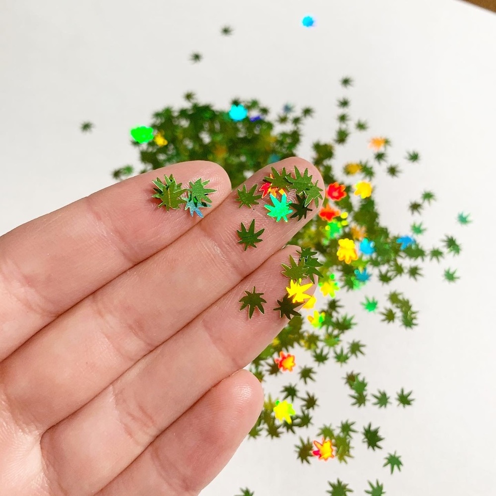 Leaf Holographic nail glitter